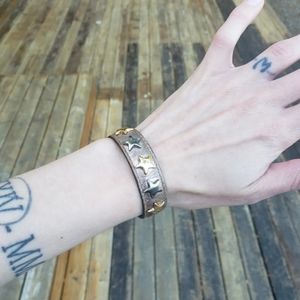 SOLD Dolce & Gabbana Leather Bracelet Vintage Star Cuff Authentic